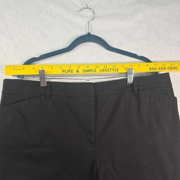 Talbots Perfect Crop Pants Women's Size 14 Mid Rise Black Button Leg Stretch - Picture 7 of 10